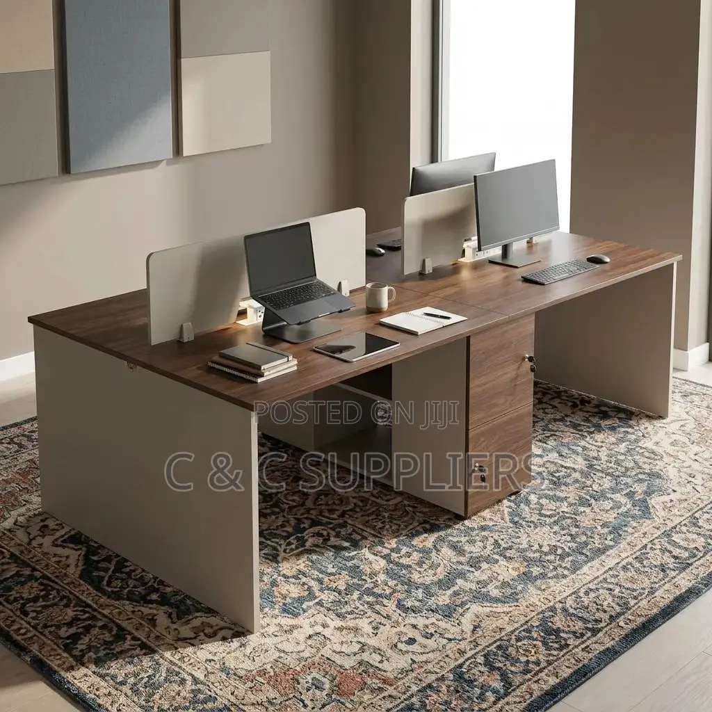 Modern 4-Seater Workstation Desk.