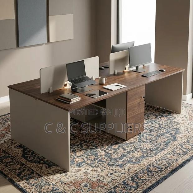 Modern 4-Seater Workstation Desk. - thumbnail 8
