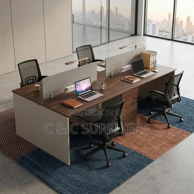 Modern 4-Seater Workstation Desk. - thumbnail 9