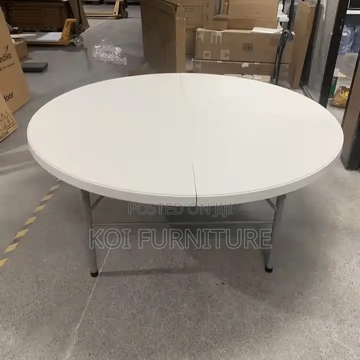 Home Tables; Round White Foldable Home Table