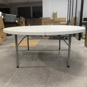 Home Tables; Round White Foldable Home Table
