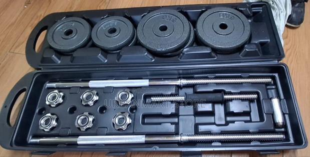 50KG Adjustable Cast Iron Dumbbell Barbell Set