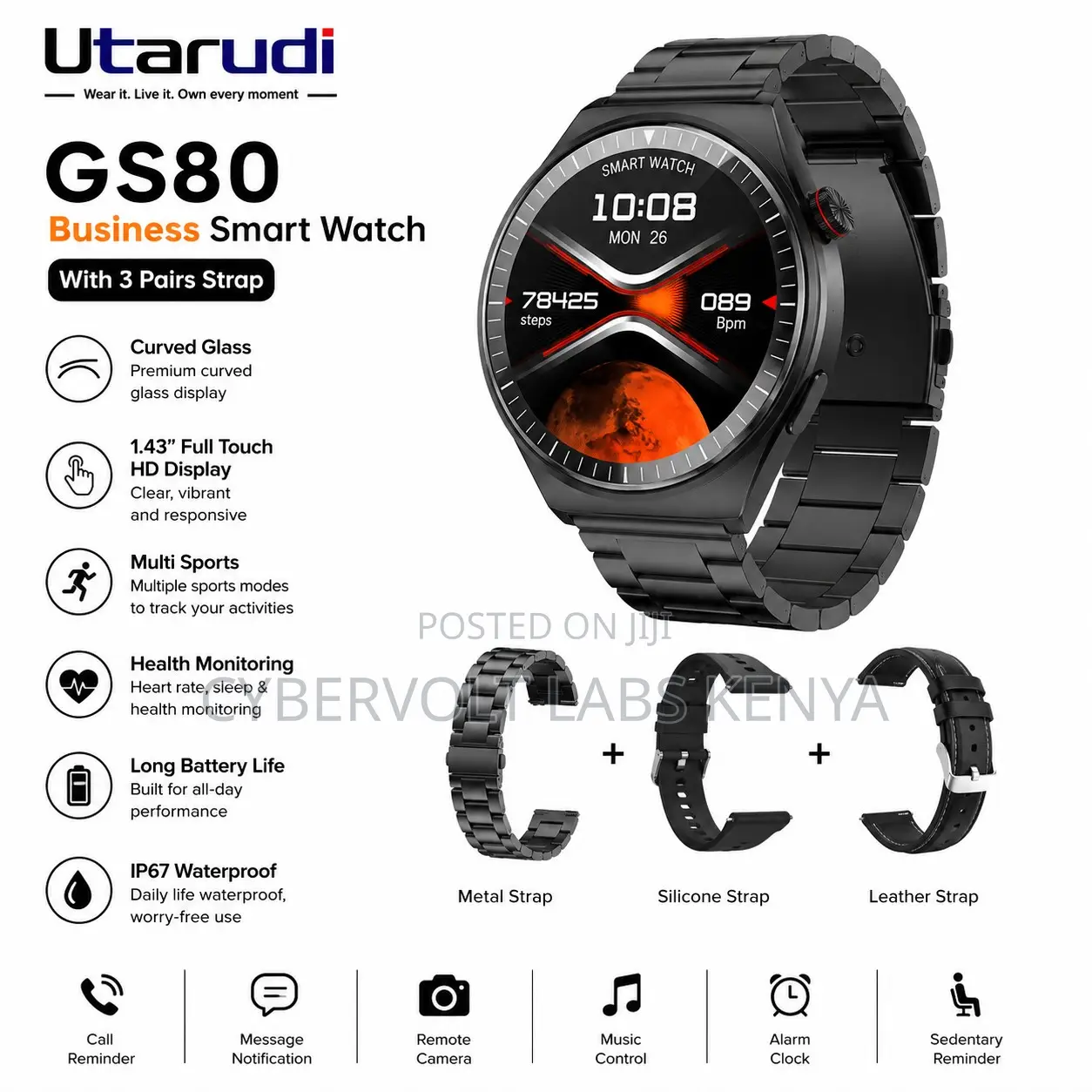 Utarudi Gs80 Business Smartwatch — Premium Style, Smart Performance