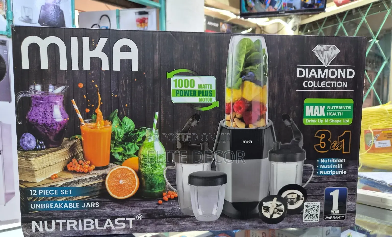 Mika 3-in-1 NutriBlender 1000W With Unbreakable Jars