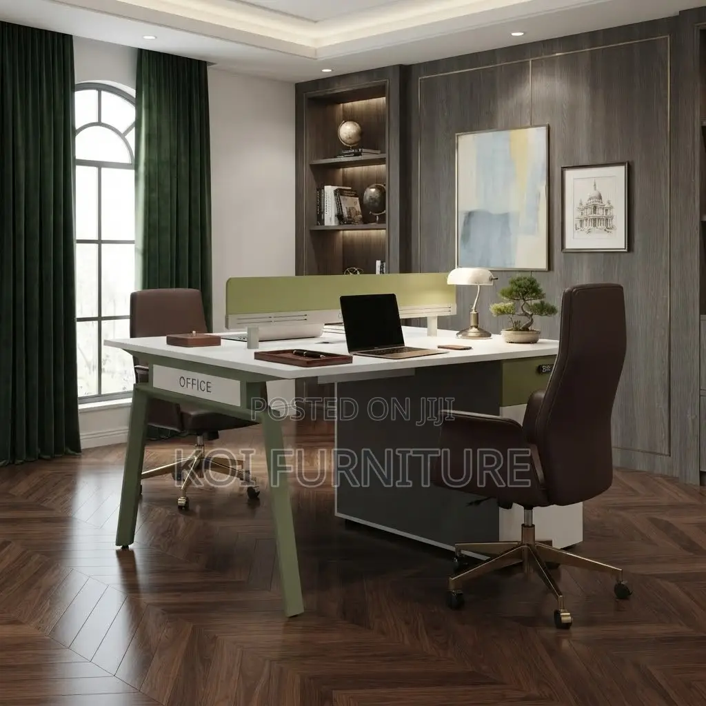 Office Worktstation; Two Users Wooden Office Station Table