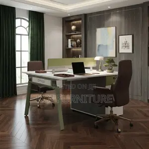 Office Worktstation; Two Users Wooden Office Station Table