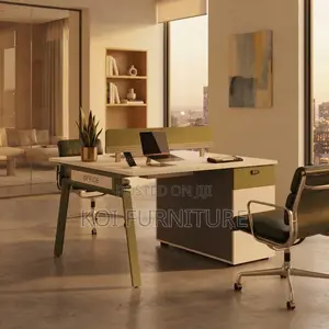 Office Worktstation; Two Users Wooden Office Station Table