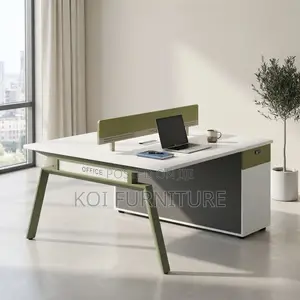 Office Worktstation; Two Users Wooden Office Station Table