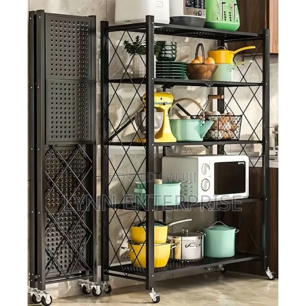 Kitchen Rack Big Size Foldable Kitchen Rack With Wheels