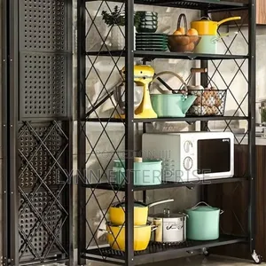 Kitchen Rack Big Size Foldable Kitchen Rack With Wheels