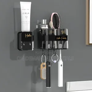 Toothbrush Holder /Toothpaste Dispenser With 4 Cups