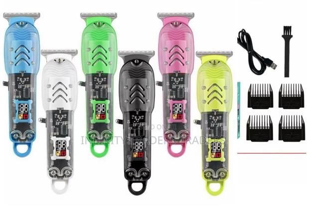 Transparent Cordless Rechargeable Hair Clipper - main view