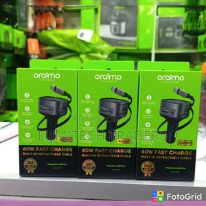 Oraimo Power Drive 601pro 
60W With
Inbuilt Cable (Car Charger)
