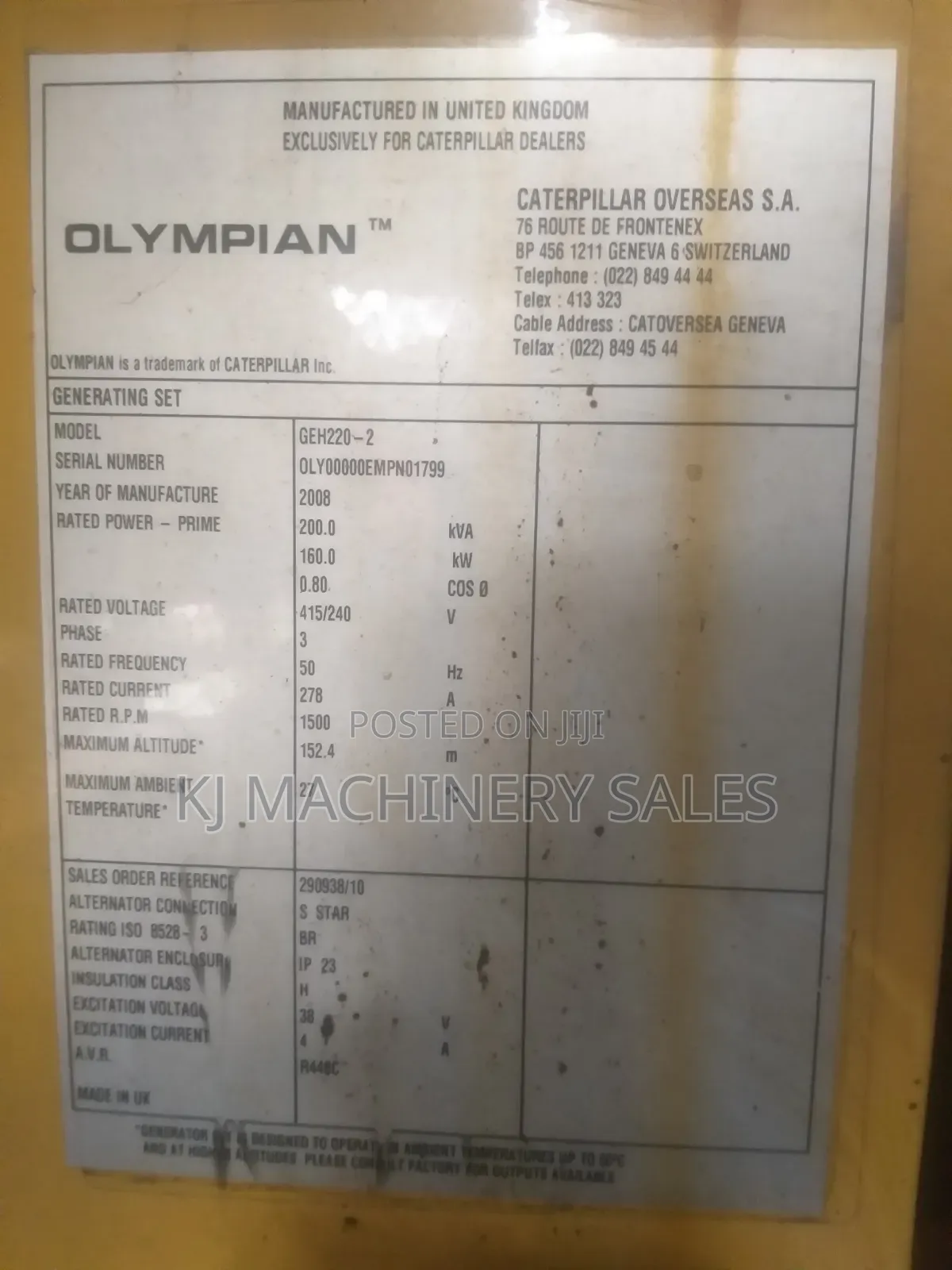 200kva Olympian Generator
