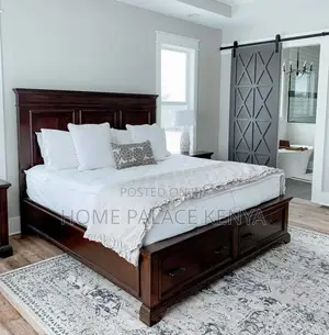 Mahogany Bed; Elegant Modern Mahogany Wooden Bed