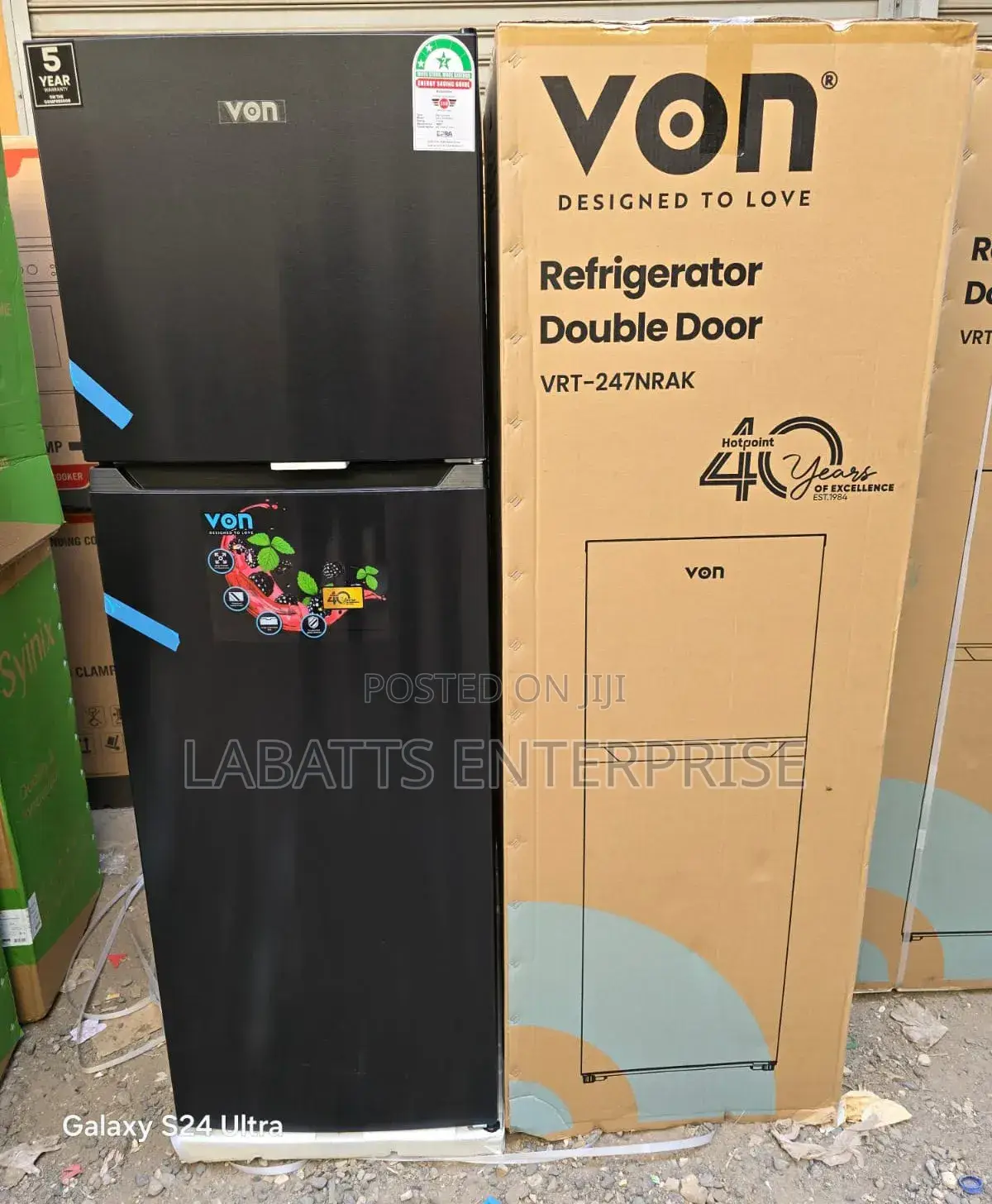 Von 247l No-Frost Double Door Refrigerator