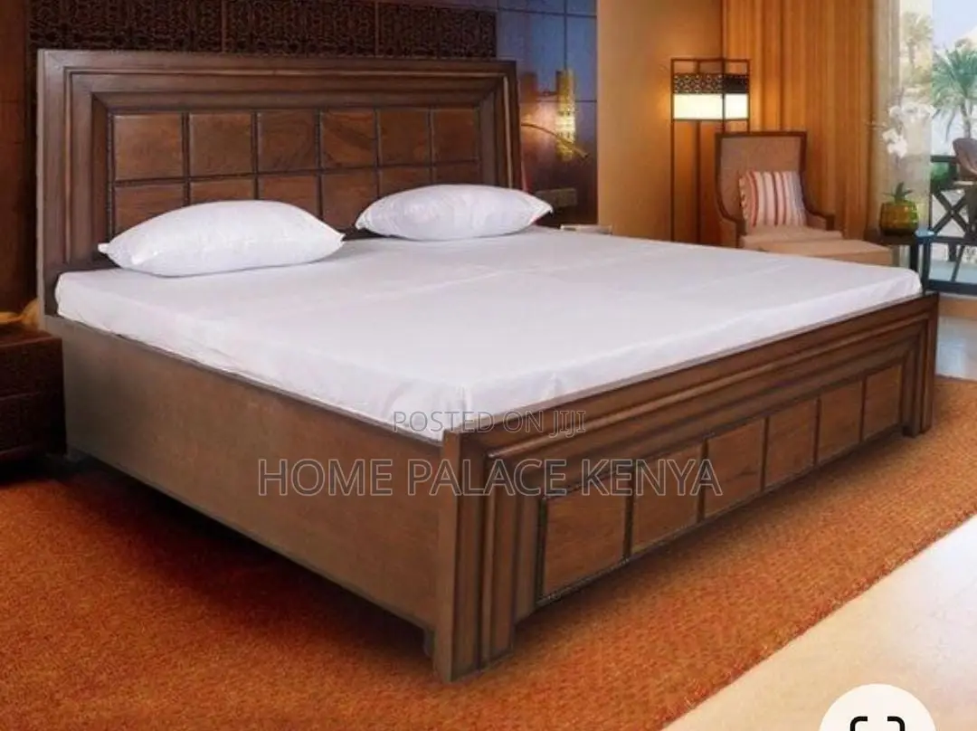 Mahogany Bed; Elegant Modern Mahogany Wooden Bed