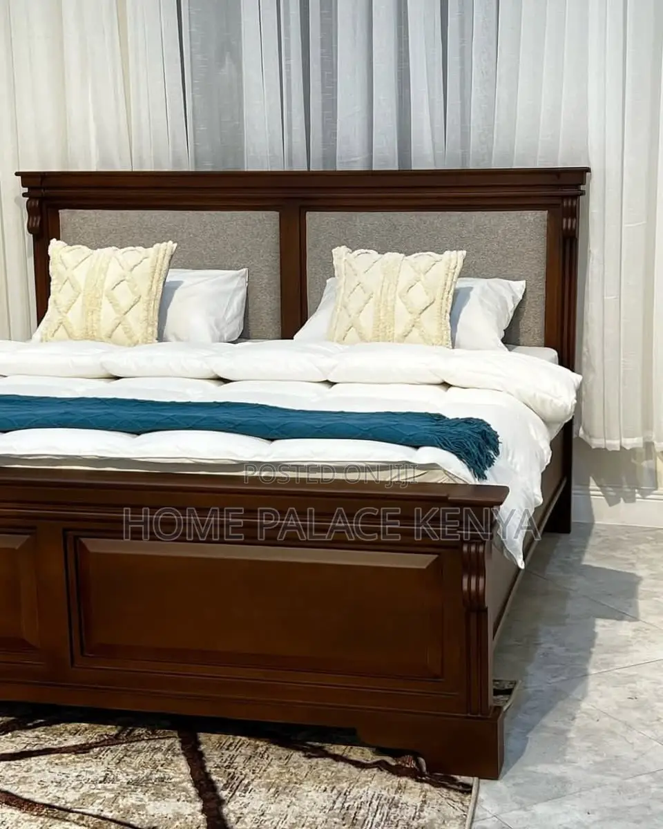 Mahogany Bed; Elegant Modern Mahogany Wooden Bed