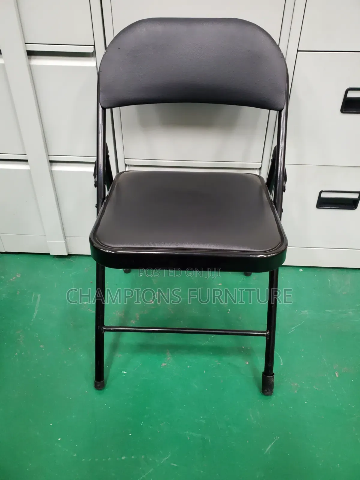 Padded Black Folding Chair