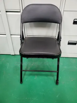 Padded Black Folding Chair