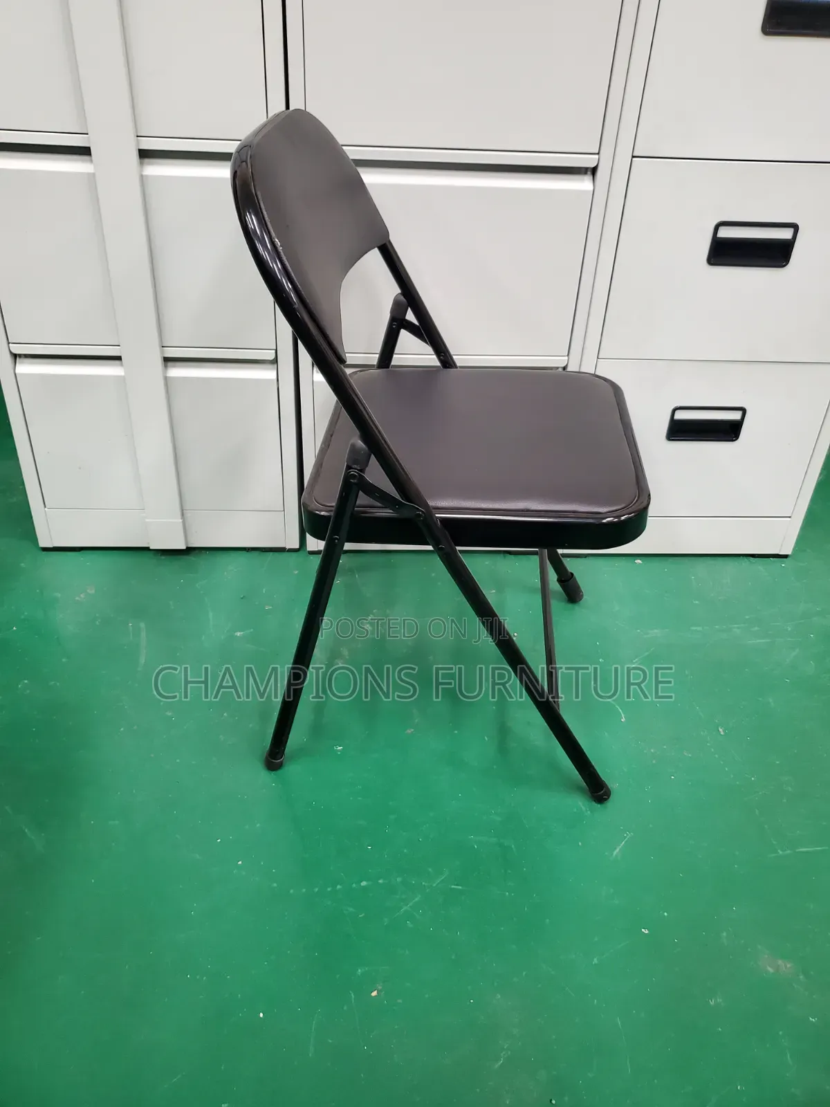 Padded Black Folding Chair