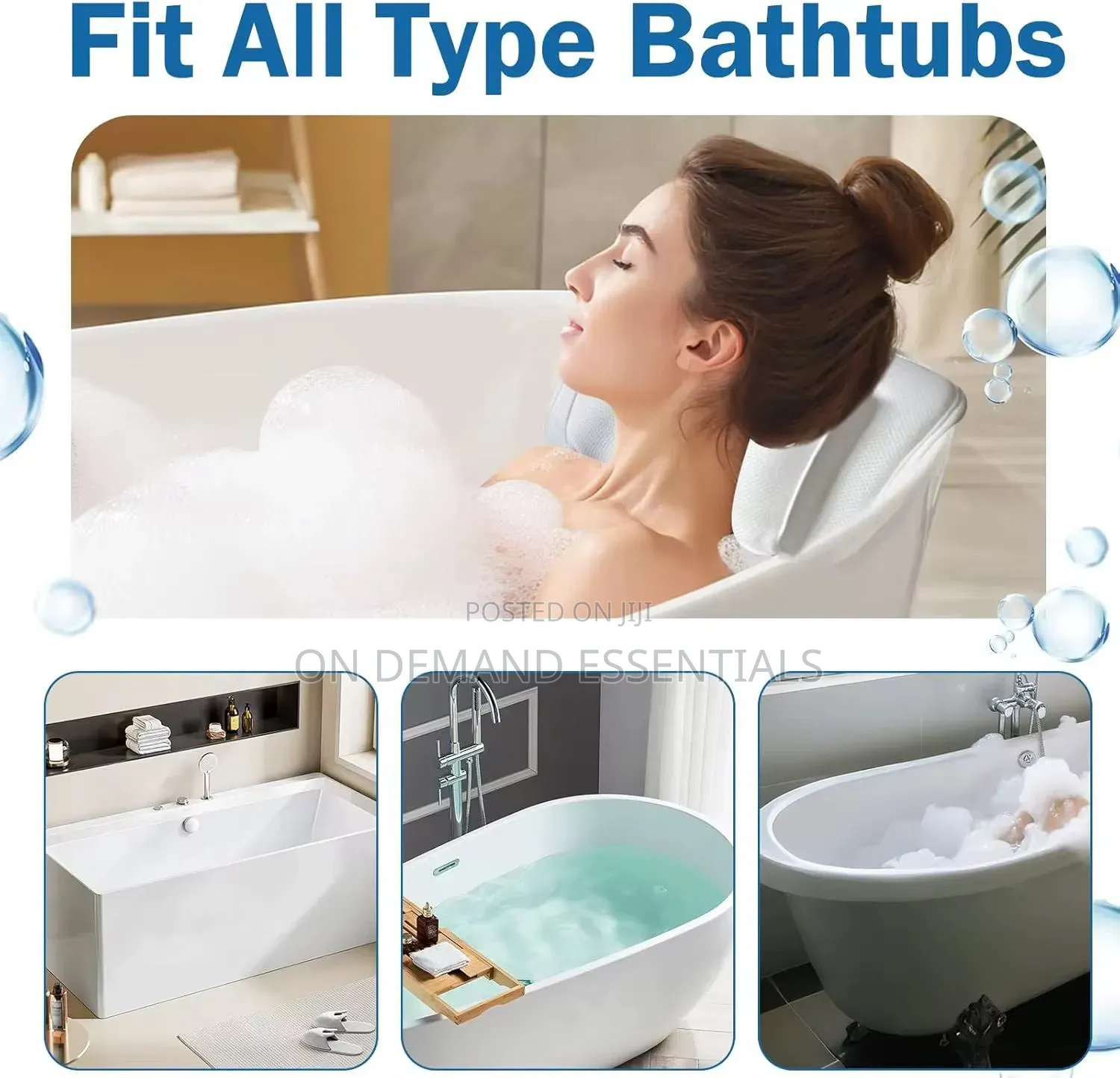 Full Body Bathtub Pillow With 3D Mesh Material