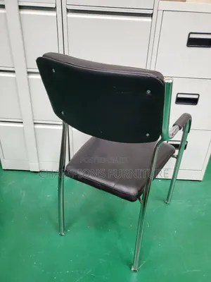 Classic Black Leather Visitors Chair