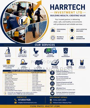 Cleaning Fumigation and Pest Control and Sanitary Services.
