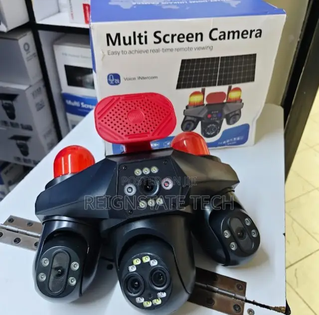 4 Lens 4G Simcard Outdoor Solar PTZ Camera With Loud Siren 8MP HD