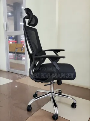 High Back Mesh Office Chair ~ Headrest, Lumbar Support Managerial