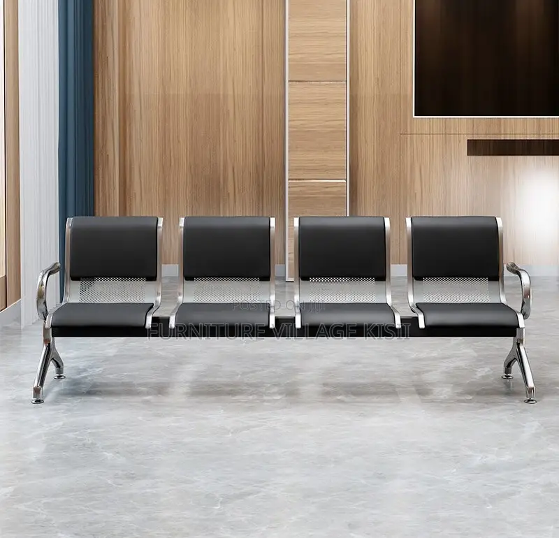 Office Bench; 4- Link Padded Waiting Bench