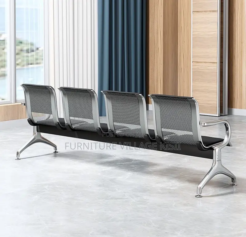 Office Bench; 4- Link Padded Waiting Bench