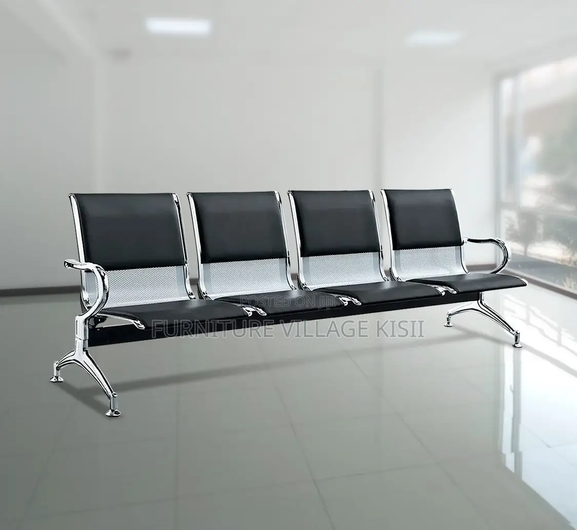 Office Bench; 4- Link Padded Waiting Bench
