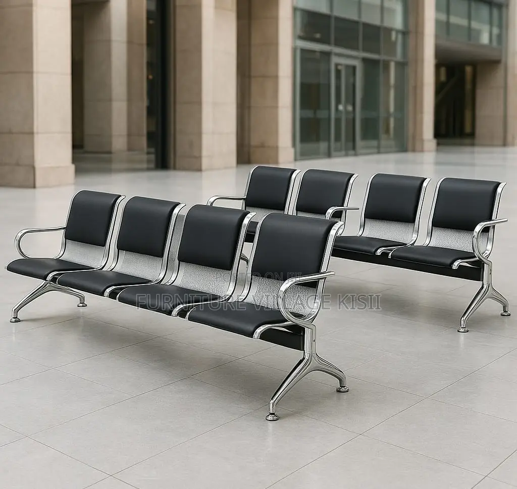 Office Bench; 4- Link Padded Waiting Bench