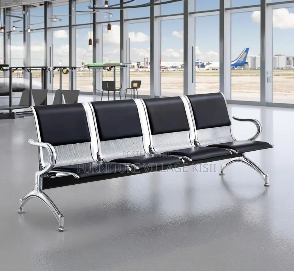 Office Bench; 4- Link Padded Waiting Bench
