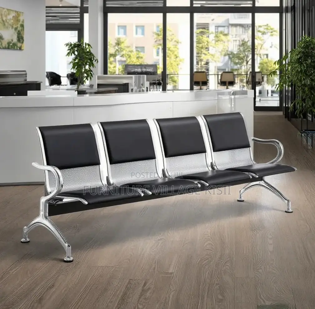Office Bench; 4- Link Padded Waiting Bench