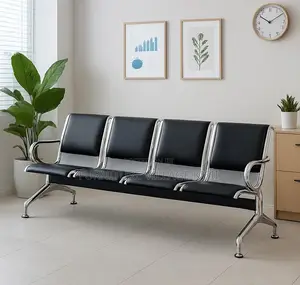 Office Bench; 4- Link Padded Waiting Bench