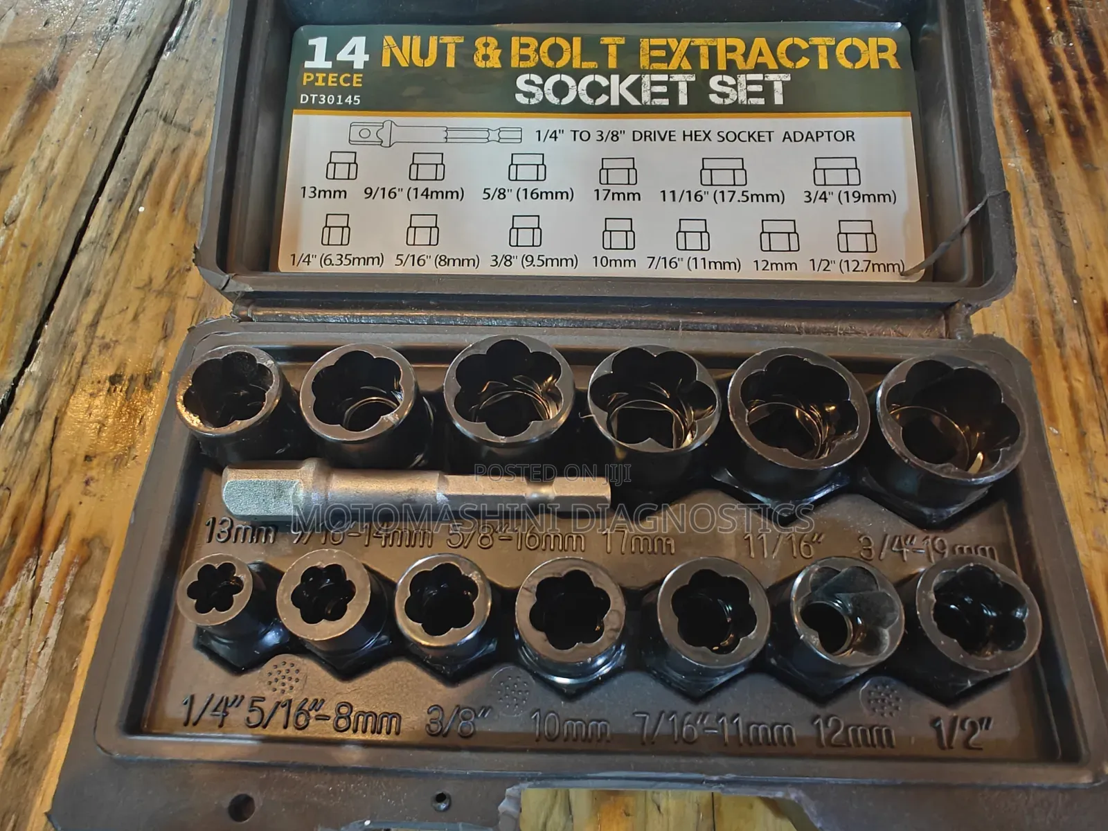 Damaged Nut and Bolt Remover Extractor Socket Spanner Kit