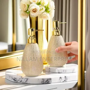 Golden Ceramic Press Bottle