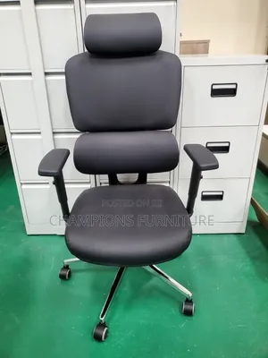 Orthopedic Leather Office Chair With Dynamic Lumbar Support