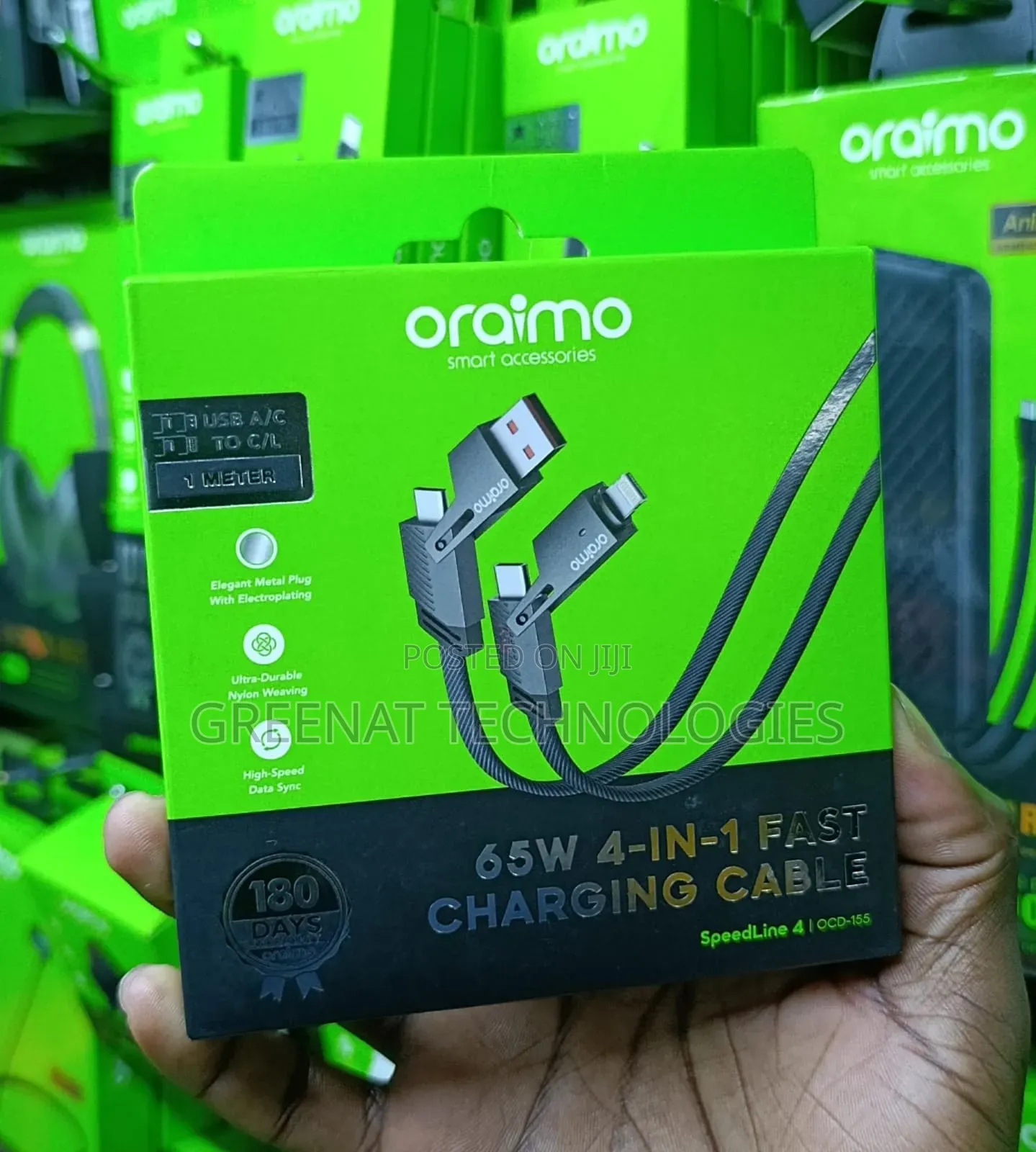 Oraimo SpeedLine 4 OCD-155 65W 4-in-1 Fast Charging Cable 1M