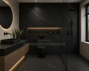 Premium Rafal Black Sintered Stone Slab With Gold Veins 2.6M X 0.8M