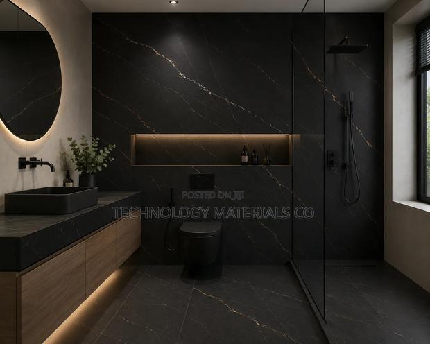 Premium Rafal Black Sintered Stone Slab With Gold Veins 2.6M X 0.8M