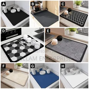 Super Absorbent Nonslip Drain Dish Drying Mat.