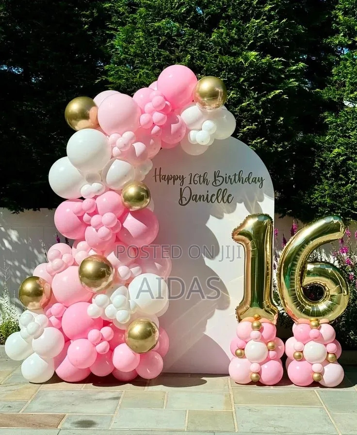 Happy Birthday Backdrop With Balloon Decor Board