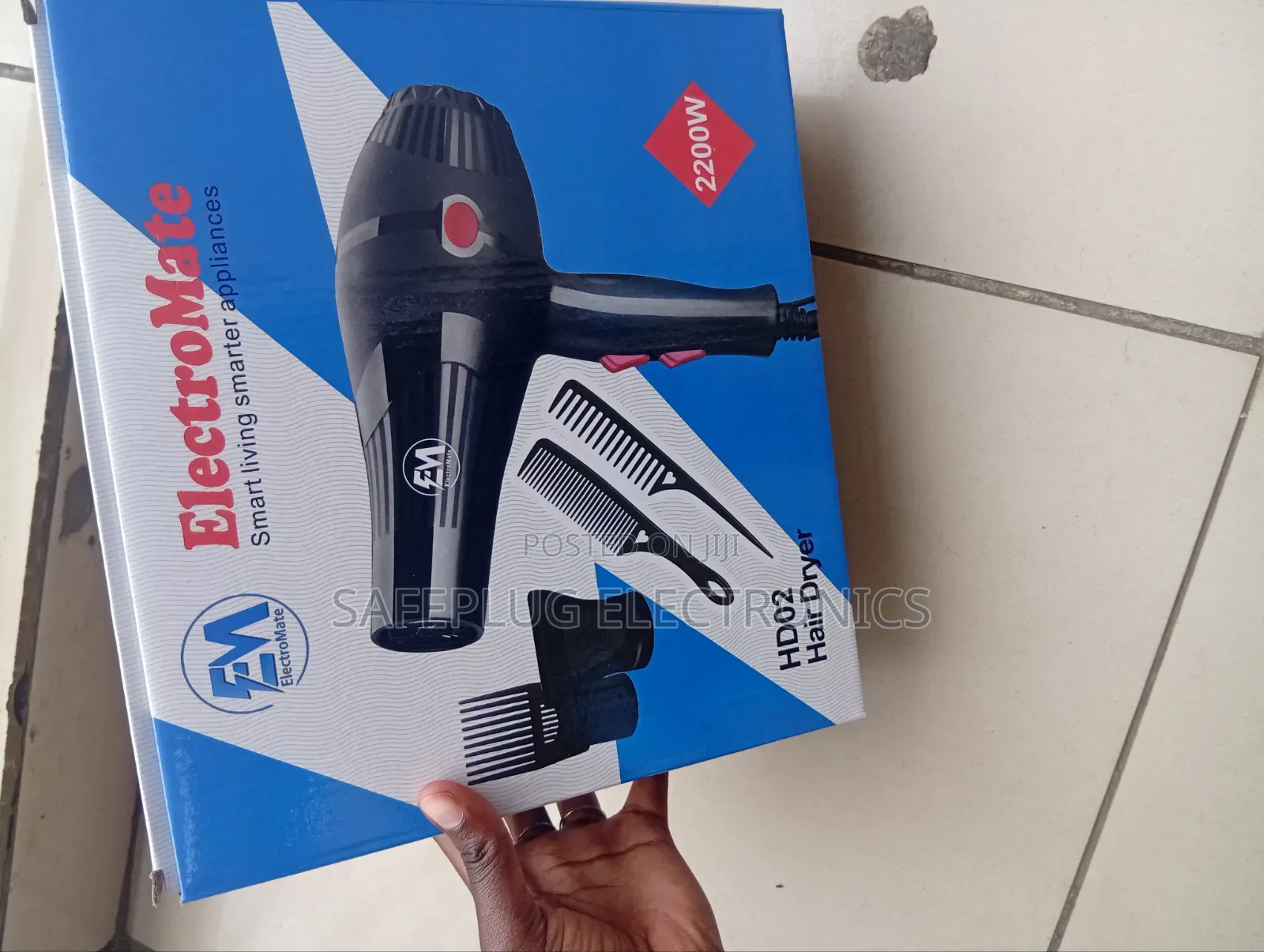 Electromate Professional Hair Dryer Compact Hair Styling Drying Tool