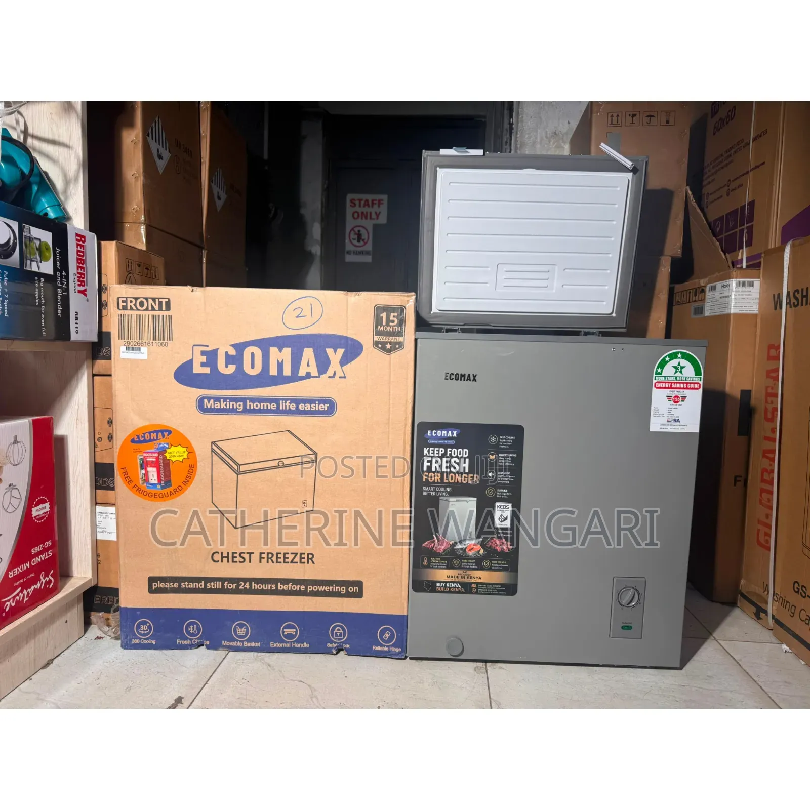 Chest Freezer,Ecomax 60L 3 Star Rating
