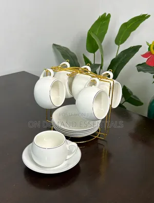 Fine Bone China White Gold Rim Tea Set