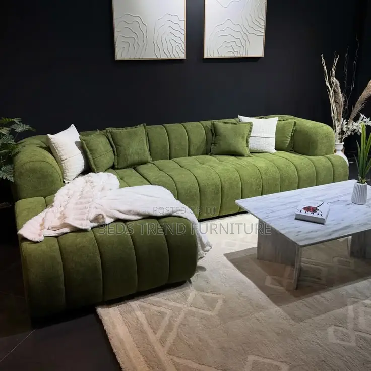 6 Seater L Seat Green Color
