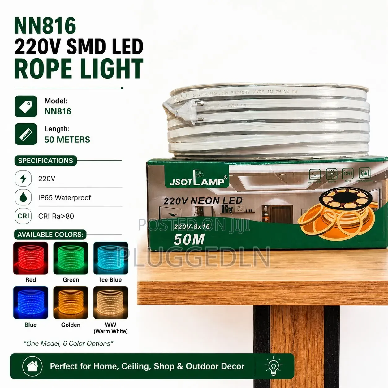 Snake Light Neon 220V 50-Meter SMD LED Rope Light